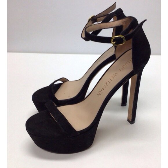 Stuart Weitzman Nudist Hollywood Heel in Black Size 10 MSRP $595 - Picture 15 of 15